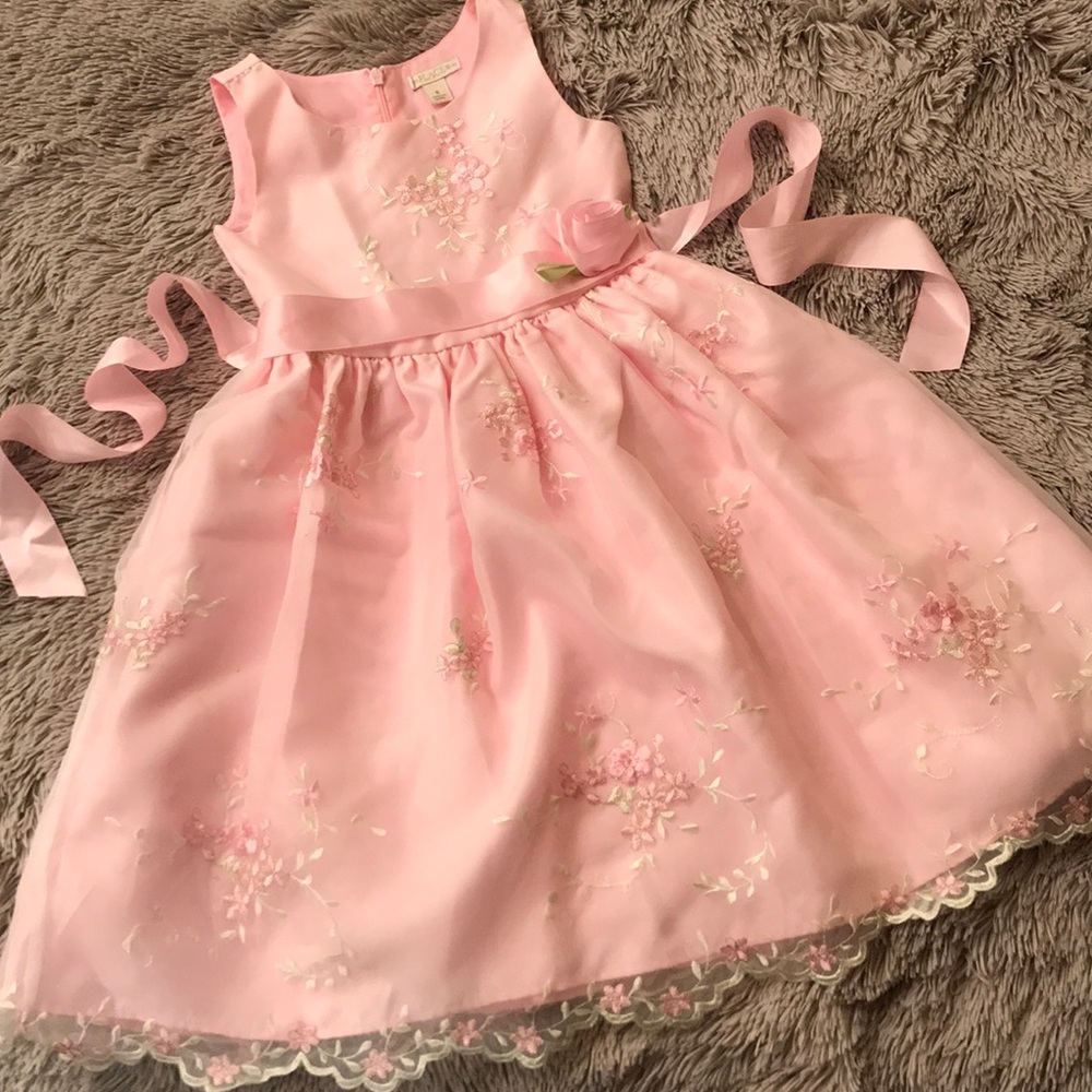 Girls Pink Formal Spring Dress Size 5